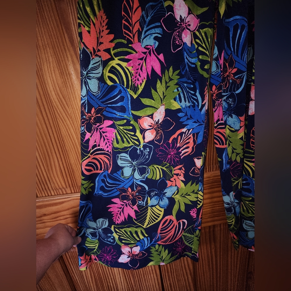 EST 1946 Wide leg floral plus size pants